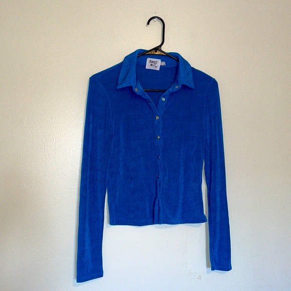 Princess Polly Tops - Princess Polly | Royal Blue Button Down Long Sleeve Collared Shirt